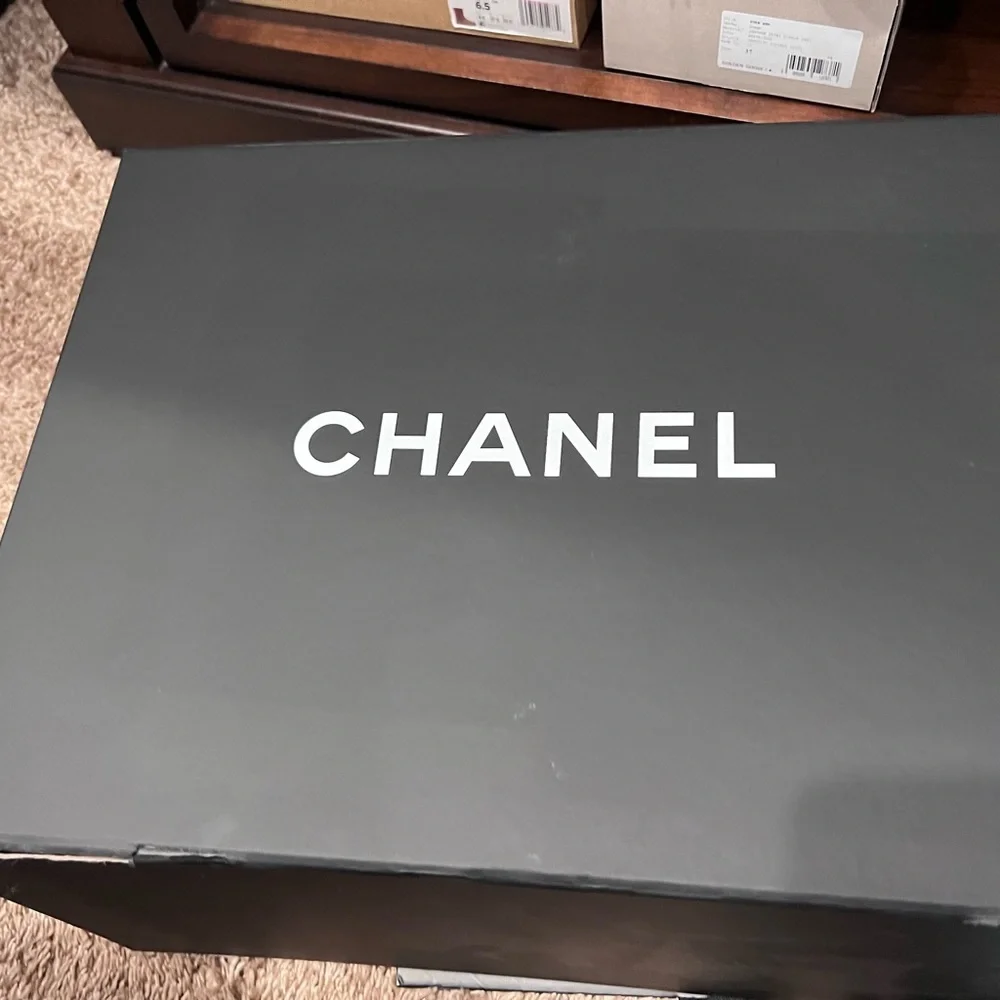 CHANEL COCO EYELET LARGE SHOPPING TOTE Black Calfskin Chain CC Bag Rare